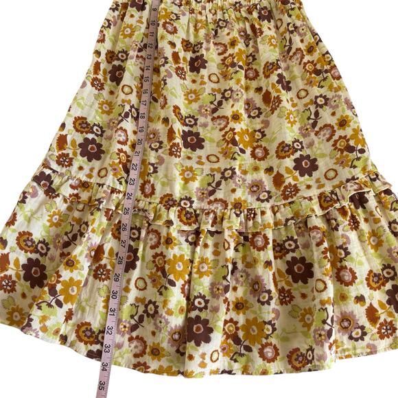 Lush Fall Retro Floral Print Ruffle Tiered Mini Dress Frock Women’s Size Small - Picture 4 of 6